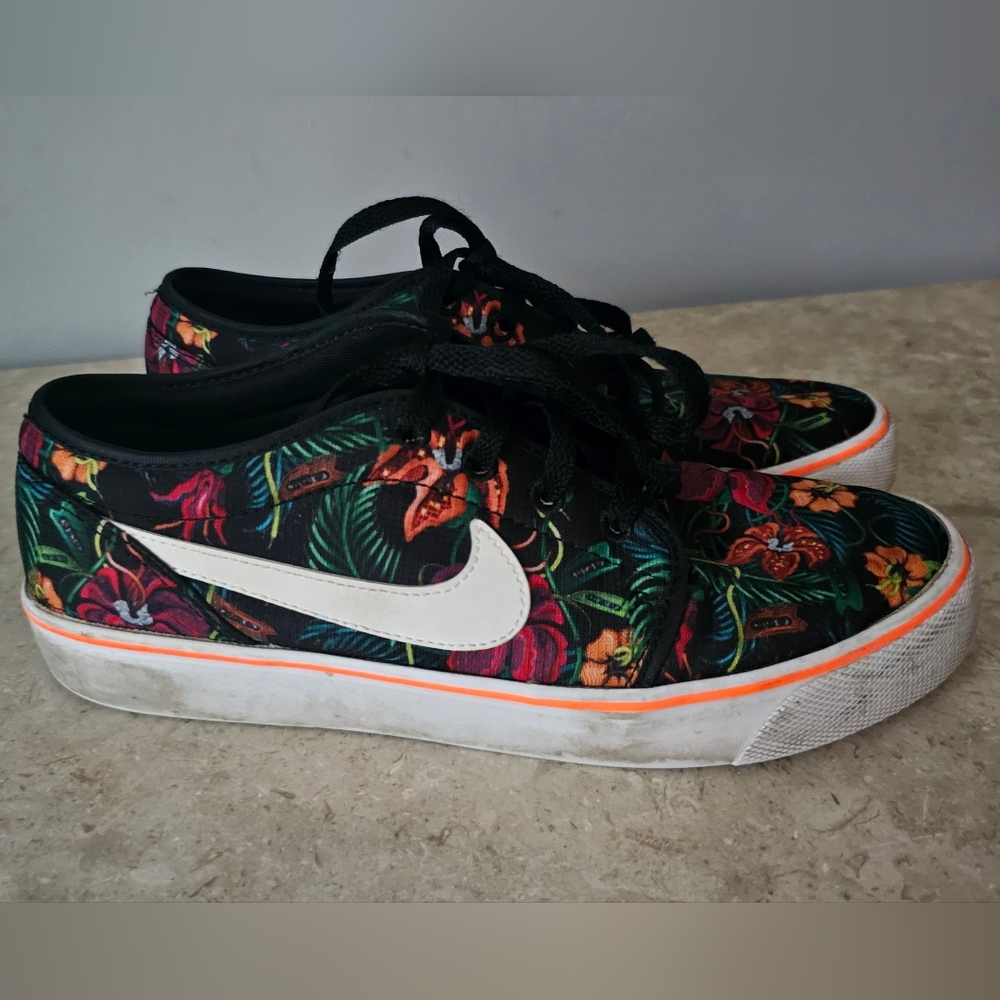 Nike Shoes Toki Low Txt Print Mens Size 8 Floral Orange/White/Black 631697-810